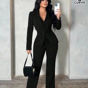 SHEIN Classic Black Pantsuit